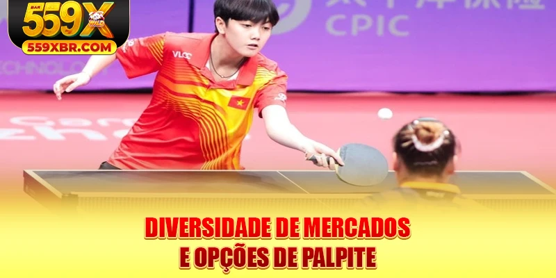 Diversidade de mercados e opções de palpite